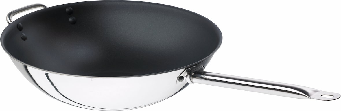 GastroSUS 3-Schicht-Stielwok Trigon mit DIAMAS PRO Antihaft-Beschichtung, Edelstahl, 36 cm