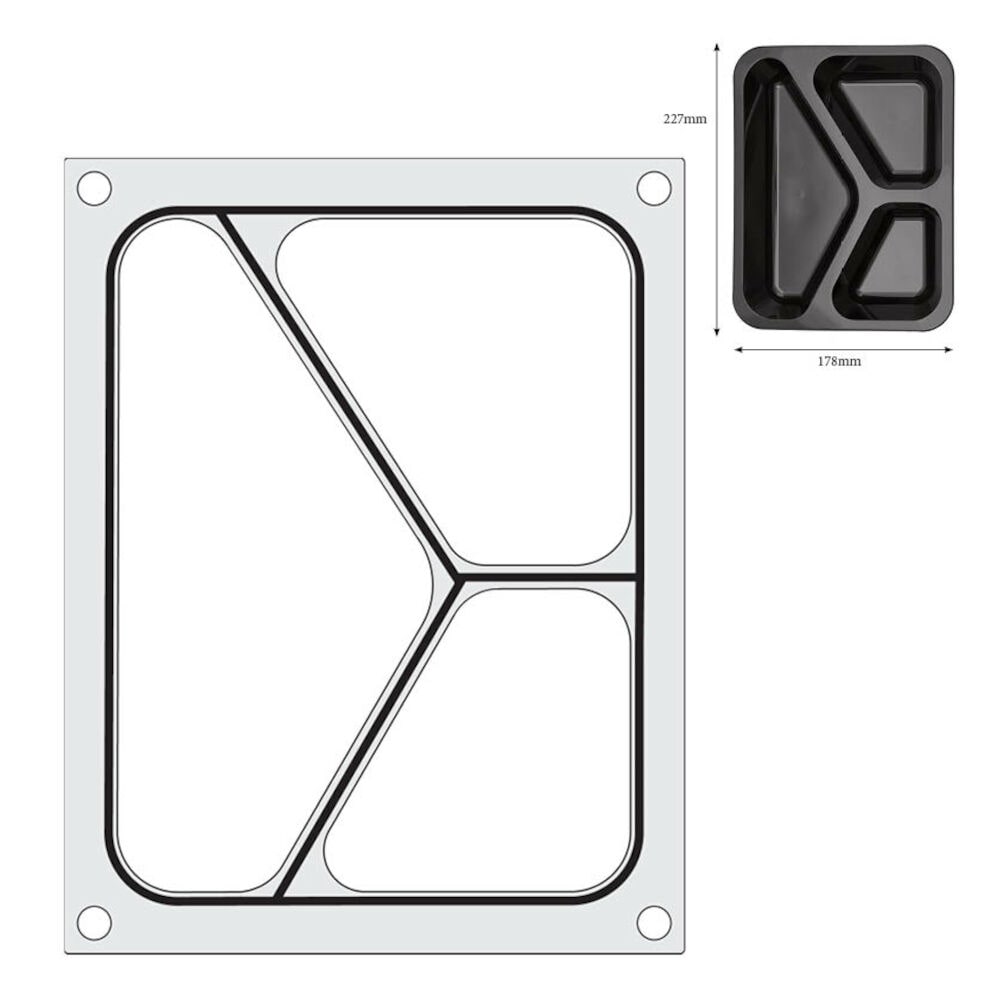 Matrijs voor sealmachine HENDI, een driedelige container (227x178 mm)