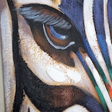 thumbnail of Olieverfschilderij Zebra hoofd, 100% handgeschilderd muurschildering XL, 120x90cm