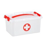 thumbnail of Relaxdays Medizinbox, Einlegefächer, Erste Hilfe Box Medikamentenaufbewahrung, Kunststoff, HBT: 14,5 x 30 x 21 cm, weiß