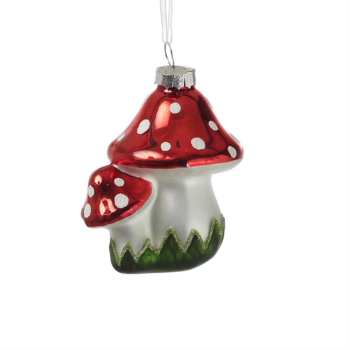 Christbaumschmuck Fliegenpilze für Weihnachtsbaum Glas H: 8cm rot weiß