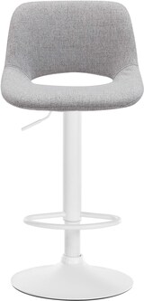 thumbnail of DELUKE® Barhocker 2er Set JAKSON - Hellgrau, Stoff, Weiß | Barhocker mit Lehne Barstuhl Tresenhocker Tresenstuhl Kneipenhocker Kneipenstuhl