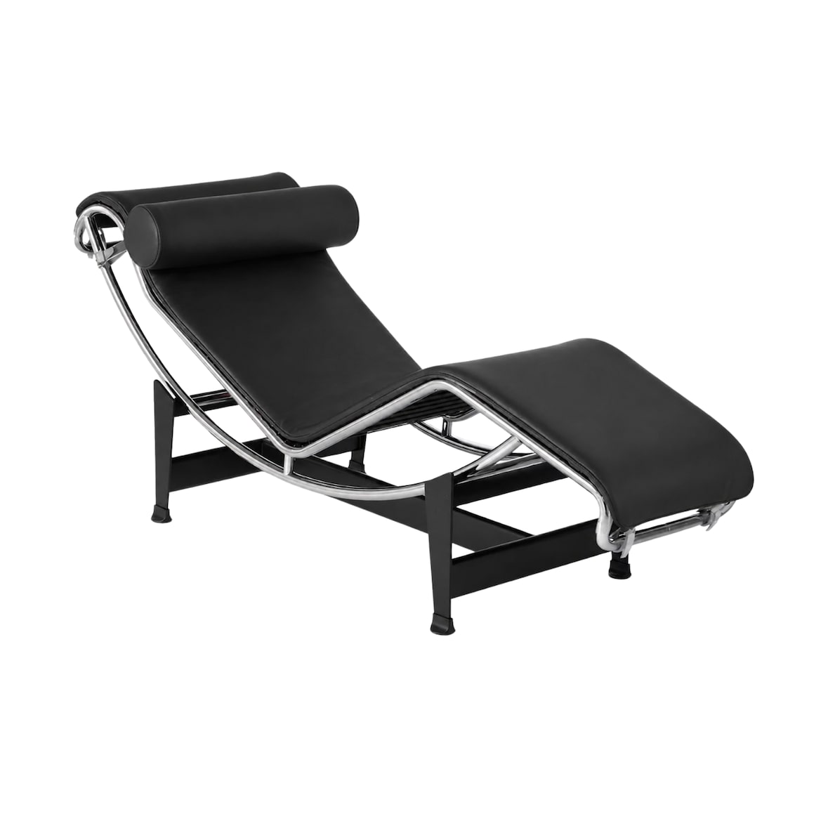 Chaise Longue - Fauteuil - Ligstoel - Ligbed - Stoel - Zwart - Leer - Verstelbaar - Design