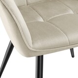 thumbnail of tectake Stuhl Marilyn, Samtoptik, gesteppt - 4er Set creme/schwarz