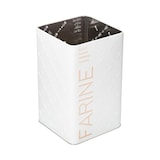 thumbnail of Boîte à farine en métal Blanc déco Relief Beige