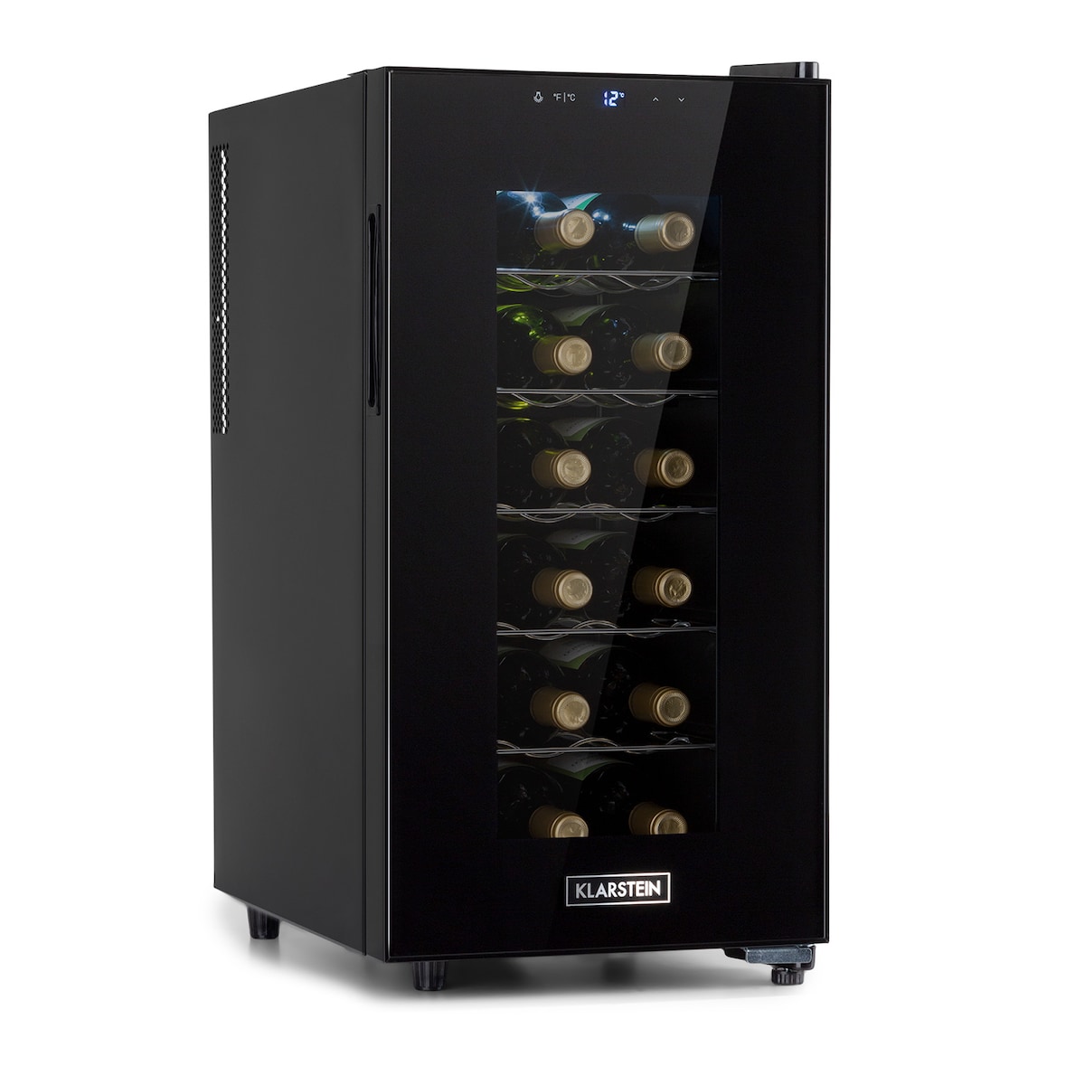 Klarstein Bellevin 18 Uno Weinkühlschrank 50 Liter 11-18 °C LED Touch SingleZone Schwarz