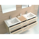 thumbnail of Badmöbel Set holz-hell Bad-Set Waschtisch Waschbecken mit Unterschrank Hängeschrank SMC Becken Badschrank Badausstattung Badzubehör Jet-Line