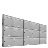 thumbnail of AL Briefkastensysteme 15 Fächer Premium Edelstahl Wand Briefkasten Anlage für Post A4, modern, robust und wetterfest, Artikelnummer: 331T15EA5