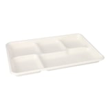 thumbnail of PAPSTAR, Menuschaal, suikerriet "pure" 5-vaks 2,4 cm x 21,6 cm x 31,7 cm wit