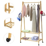 thumbnail of CASARIA® Kleiderständer mit Rollen und Ablagen Holz