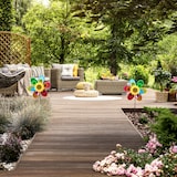 thumbnail of Relaxdays Windrad Blume, 2er Set, Windspielstecker Garten & Balkon, HBT: 75 x 38 x 14 cm, Windmühle reflektierend, bunt