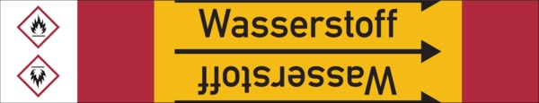 Rohrleitungskennzeichen Wasserstoff - 33000x105 mm Folie selbstklebend