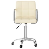 thumbnail of Décoshop26 - Silla de comedor/oficina giratoria con ruedas en tela color crema DEC025077