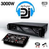thumbnail of Pack DJ sonorisation BM SONIC PA Enceintes 2x15"/38cm 4000W bassreflex + Ampli 3000W avec Table de mixage Ibiza + CABLES