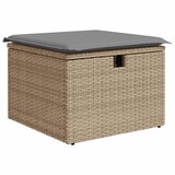 thumbnail of vidaXL 6-tlg. Garten-Sofagarnitur mit Kissen Beige Poly Rattan Akazie