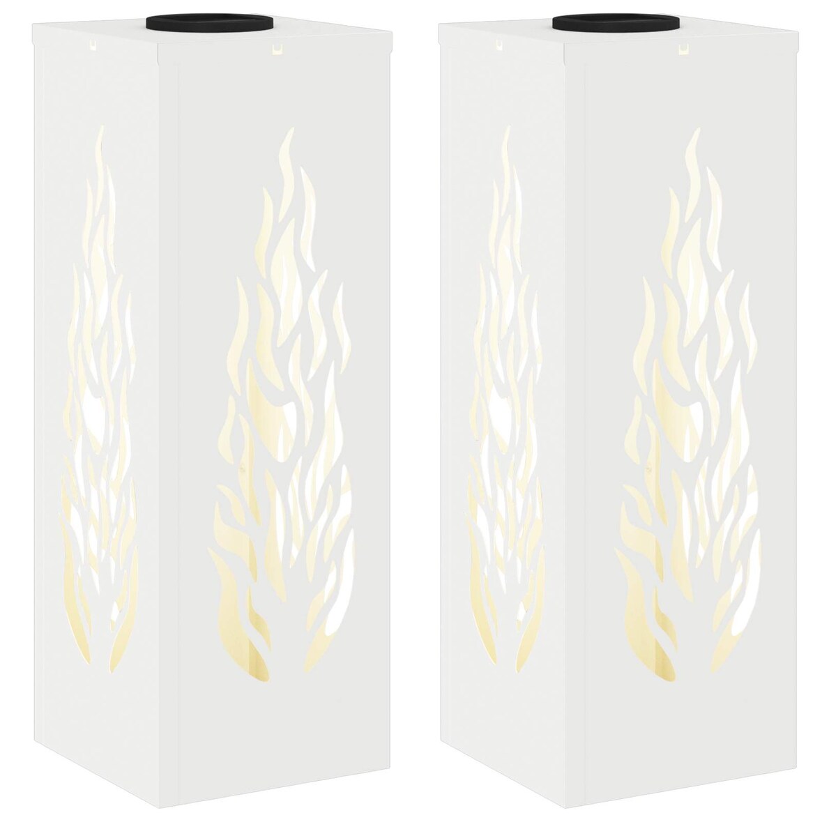vidaXL Solar LED Weg Licht 2 pcs Weiß Kalt gewalzter Stahl