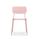 thumbnail of Lot de 4 chaises roses poudrées au design minimaliste en métal et résine