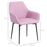 thumbnail of Pack de 2 sillas de comedor sillas decorativas tapizadas en lino sillas de cocina con respaldo reposabrazos y patas de metal 59,5x56,5x81 cm rosa