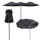 thumbnail of Doppelschirm Sonnenschirm Kurbelschirm 3 x 1,5 m knickbar Garten Oval anthrazit : Anthrazit