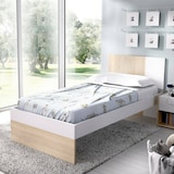 thumbnail of Dmora Letto per bambini Duranno, Struttura con secondo lettino estraibile, Letto singolo per cameretta, 196x97h79 cm, Bianco e Rovere