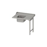 thumbnail of Stalgast Edelstahl Zulauftisch, Korbführung mit Gefälle, auf zwei Beinen, ein Becken 1500x750x880 mm, Anbauseite rechts, verschweißt