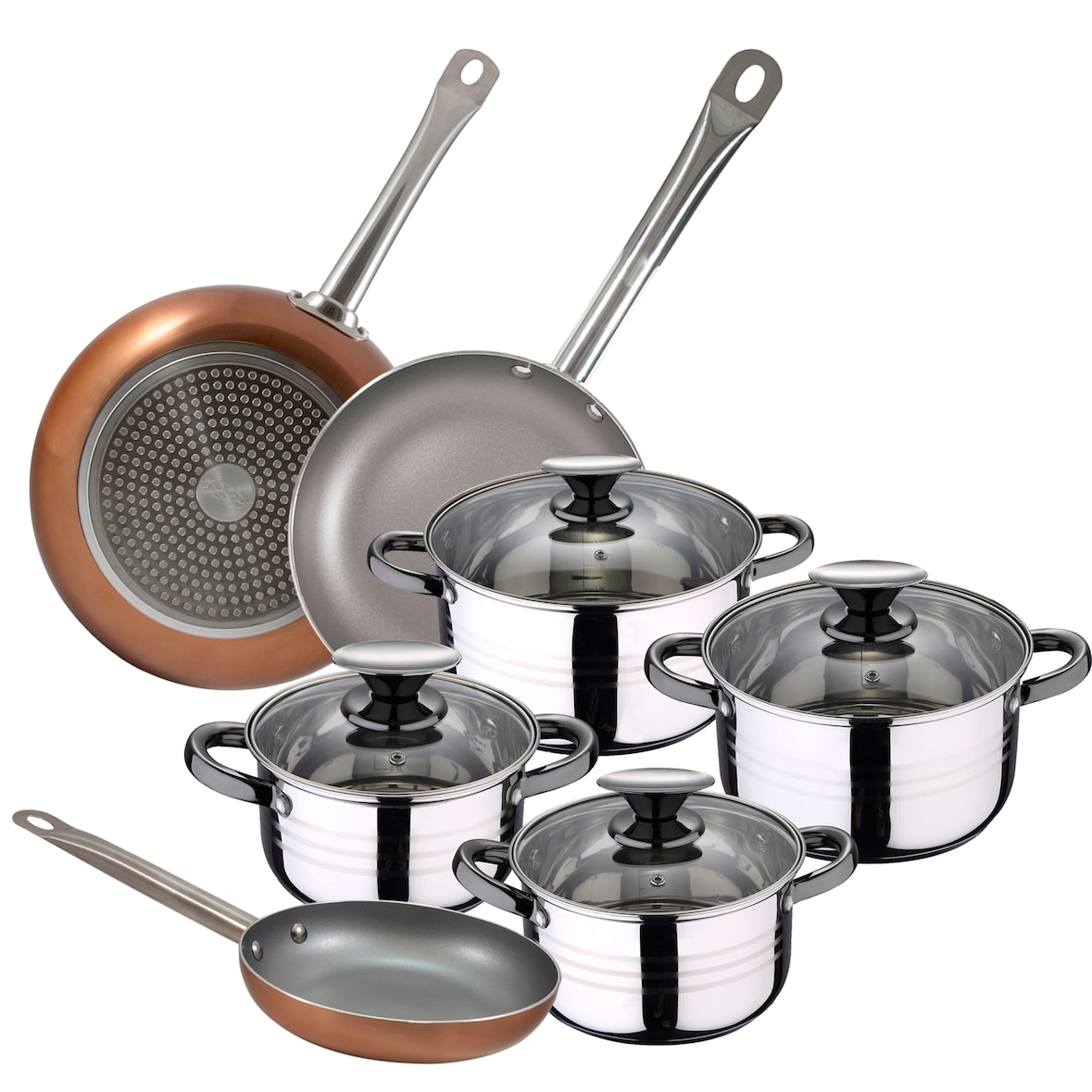 San Ignacio - Kochgeschirr 16/18/20/24 cm mit 3 Pfannen 18/20/26 cm