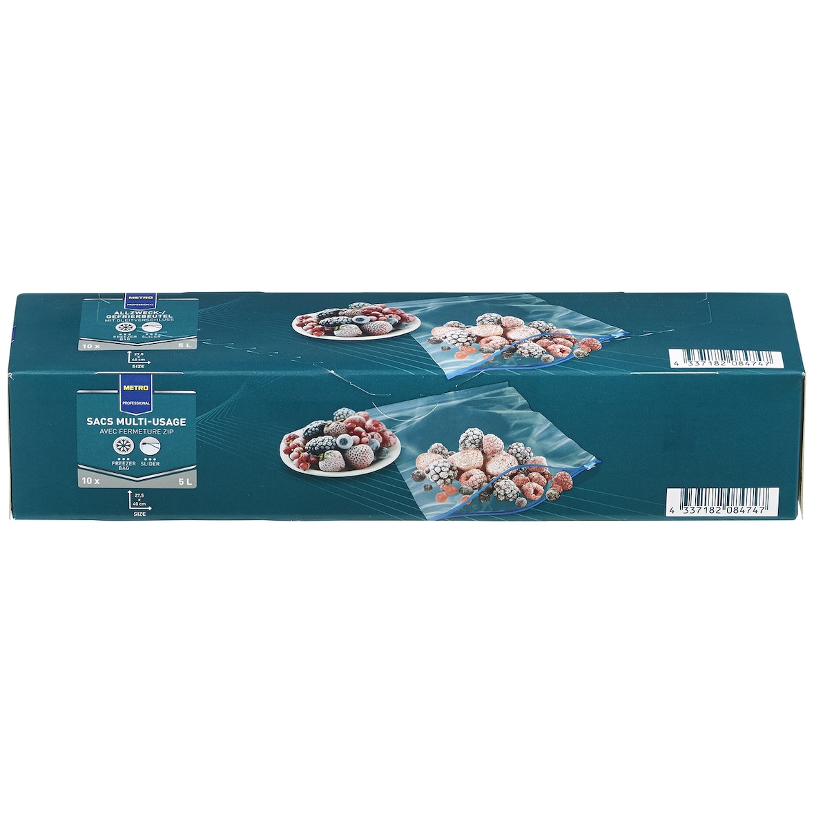 METRO Professional Bolsas de congelación, 40 x 27.5 cm, 5 L, con cierre hermético, 10 unidades