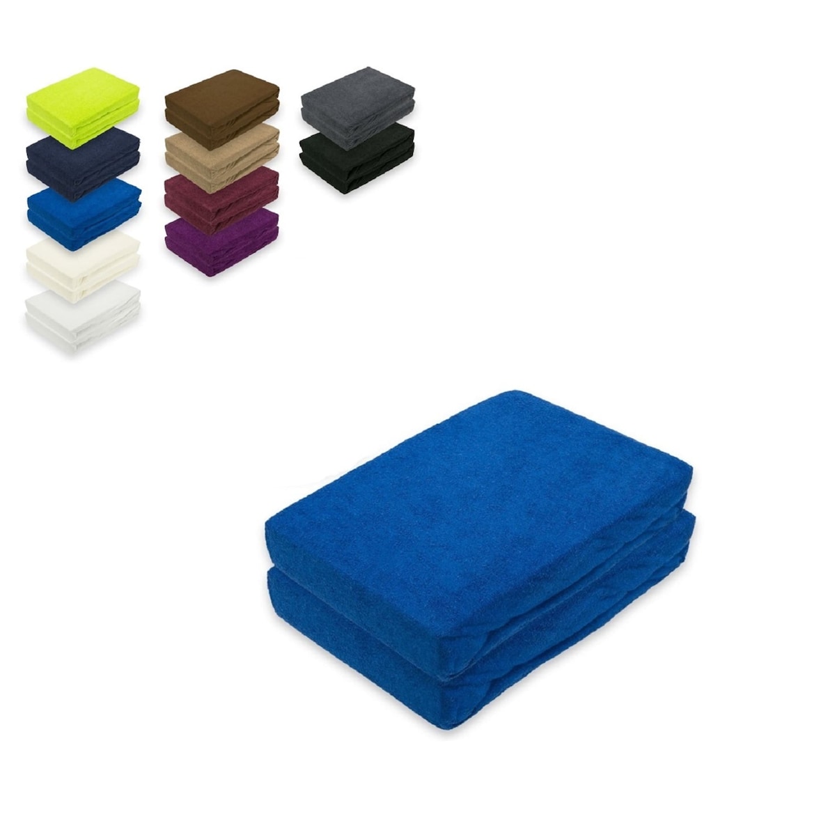 Doppelpack Frottee Spannbettlaken 60 - 70 x 140 cm Royalblau