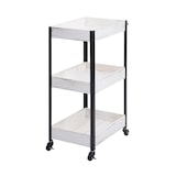 thumbnail of Carrello di servizio HWC-H22, carrello da cucina, carrello bar, carrello da tè, carrello laterale, legno massiccio ~ bianco shabby