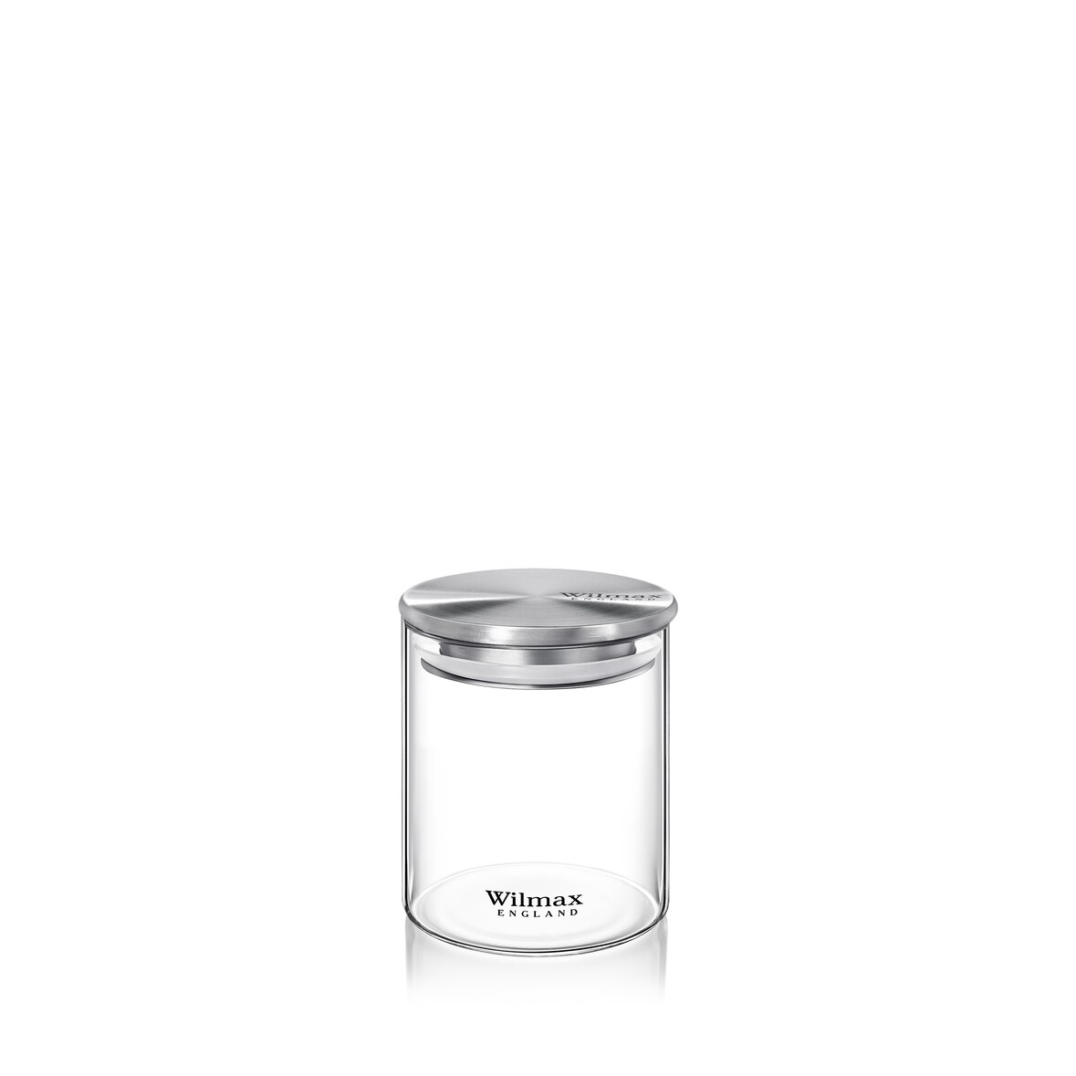 Wilmax Vorratsglas 760 ml mit Edelstahl Deckel Transparent WL-888513/A