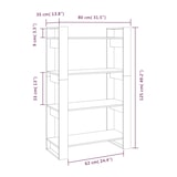 thumbnail of vidaXL Bücherregal/Raumteiler Weiß 80x35x125 cm Massivholz Kiefer