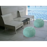 thumbnail of PREMIUM Sitzhocker Pouf  ø 45cm  Strickpouf Indoor u. Outdoor - pflegeleicht & nachhaltig : mint - ocean wave