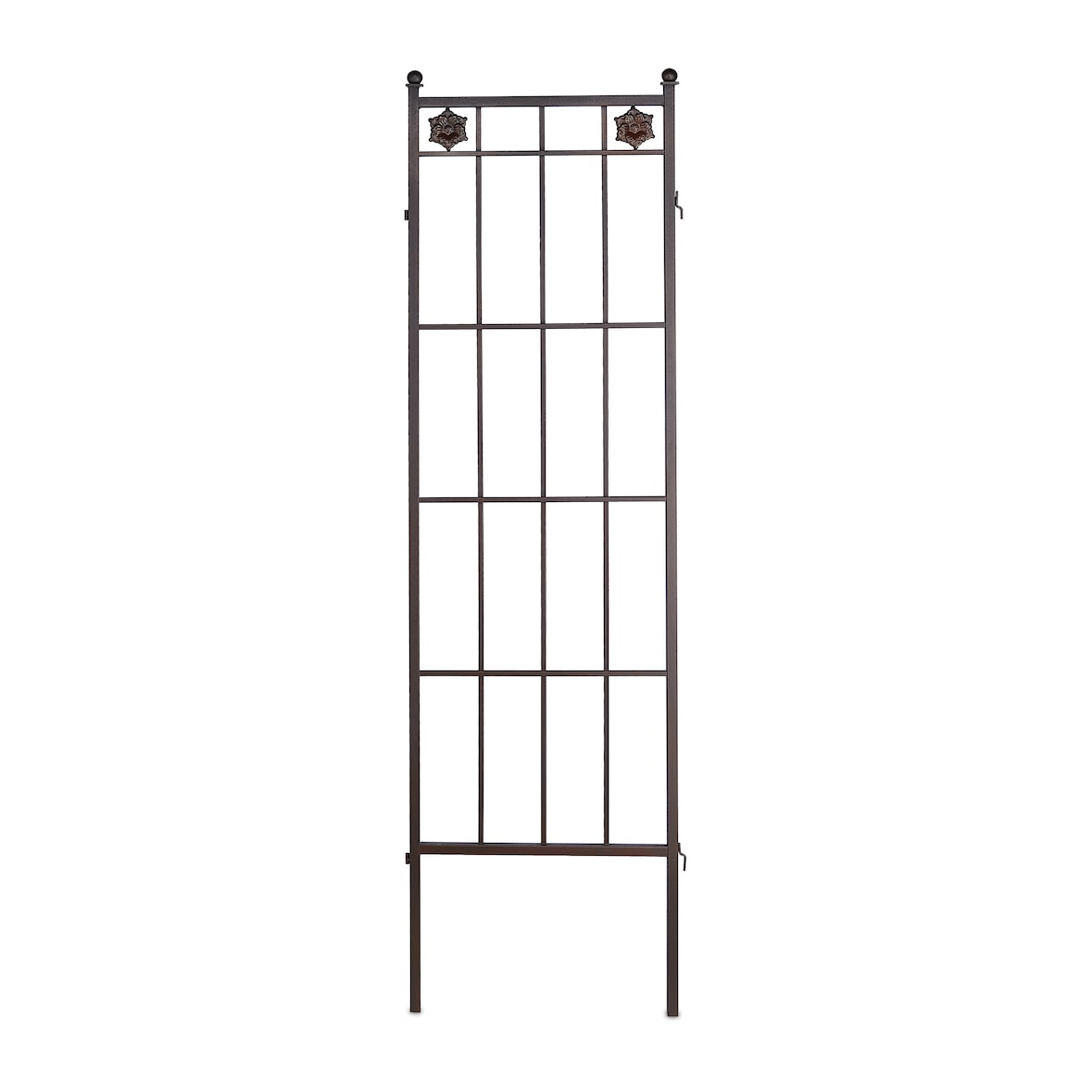 Relaxdays Rankgitter Metall, 2er Set, Rankhilfe für Kletterpflanzen, zum Stecken, Rankspalier HxB: 182 x 51 cm, braun