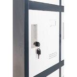thumbnail of Metall Garderobenschrank Schrank Schließfachschrank 15 Fächer  BUDAPEST Spind dunkelgrau-weiß