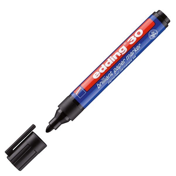 30 brilliant paper marker - nachfüllbar, 1,5 - 3 mm, schwarz