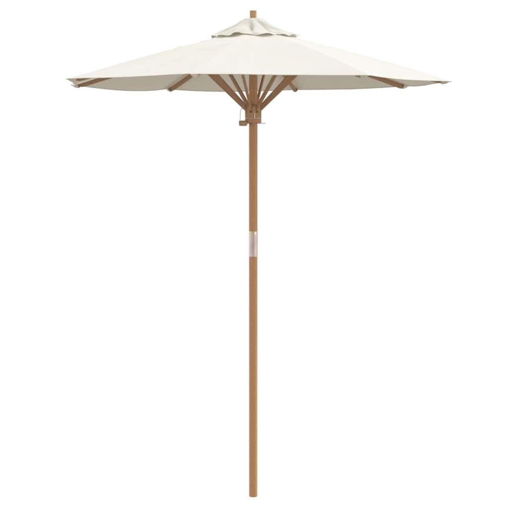 Helloshop26 - Leichter runder Gartenschirm minimalistisches Design 270 x 260 cm robust aus cremeweißem Bambus 02_0058241