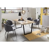 thumbnail of Möbilia Lot de 2 fauteuils | Revêtement tissu | Pieds acier | L 63 x P 53 x H 84 cm | Gris foncé-noir