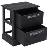 thumbnail of 2 pcs Tables de chevet Noir 38x28x45 cm Bois de Paulownia