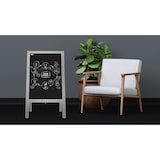 thumbnail of ALLboards Chevalet Stop Trottoir avec Cadre en Bois Laqué Gris 118x61cm, Chevalet Publicitaire