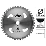 thumbnail of Lame de coupe pour débroussailleuse 40 dents Diam 255mm au Carbure Alesage 25.4 VITO