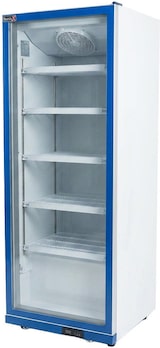 thumbnail of Romux® Glastürkühlschrank MD 600 Liter 1 Tür Blau mit Belüftet | Professioneller Getränkekühlschrank mit Glastür & LED