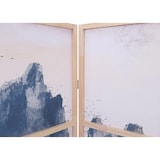 thumbnail of Paravent HWC-O70, Trennwand Sichtschutz Raumtrennung Naturmotive Holz MVG Polyethylen 170x227cm ~ Berge