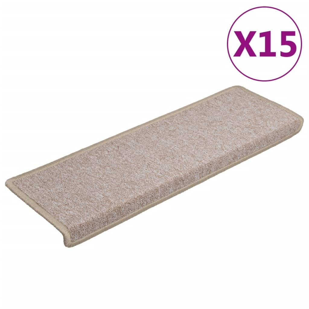 vidaXL Trapmatten 15 st 65x21x4 cm taupe