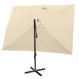 thumbnail of Décoshop26 - Parasol professionnel restaurant pour jardin terrasse 3x4m (Ø5m) polyester/aluminium 26kg crème sans pied, rotatif 04_0003342