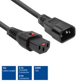 thumbnail of ACT AK5033 230V Stroomkabel C13 Lockable /C14 Zwart - 1 meter