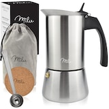 thumbnail of Milu 6598 Espressokoker set van roestvrij staal (6-delig) 6 kopjes, geschikt voor alle soorten kookplaten, incl inductiekookplaten - met veel extra's