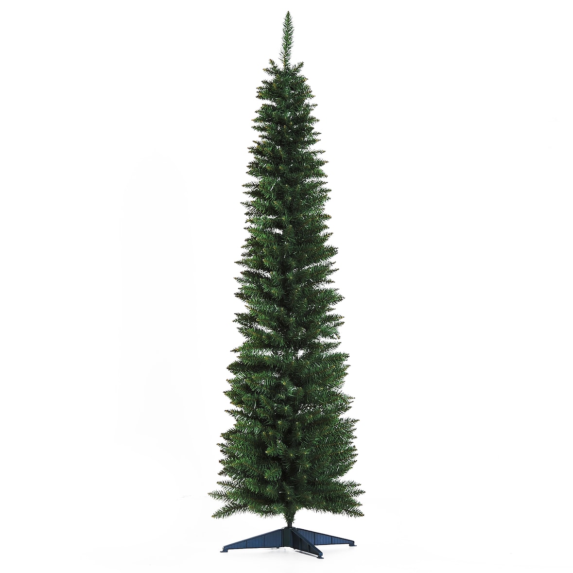 HOMCOM árbol de navidad estrecho 180 cm, árbol artificial con 390 ramas, base de plástico desmontable, verde