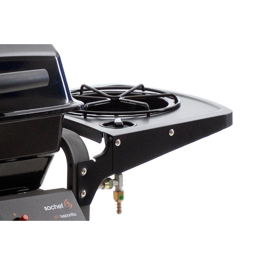 Barbecue a Gas GPL Pietra Lavica 2 Fuochi 10kW con Fornello Laterale Sochef Piùsaporillo