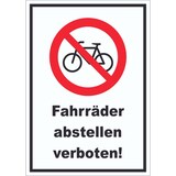 thumbnail of Fahrräder abstellen verboten Aufkleber A3 (297x420mm)