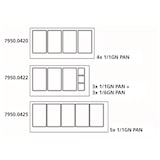 thumbnail of 700 Gekoelde toonbank met glas, 2 deuren, 3 x 1/1 + 3 x 1/6 GN containers
